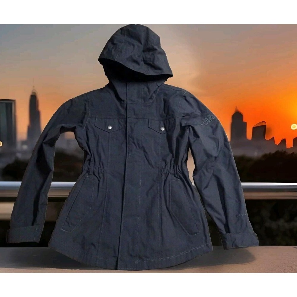 The North Face DryVent Jacket Girls Size 7/8 Black Excellent Hooded Parka Coat‎